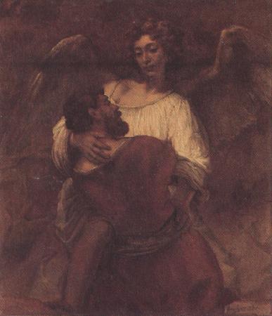 REMBRANDT Harmenszoon van Rijn Facob wrestling with the angel (mk33) Sweden oil painting art